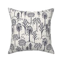 Rustic Woods_Whimsy Forest_Medium_Cream Navy Blue_Hufton Studio 