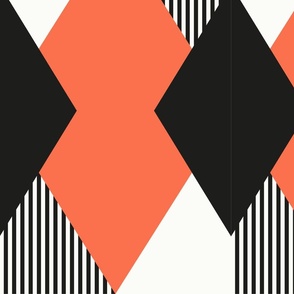 Abstract Triangle Black/White/Orange