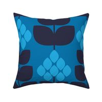 Monochromatic Geometric Flower and Leaves in Blue