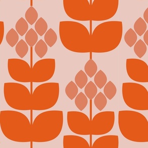 Monochromatic Geometric Flower and Leaves in Orange