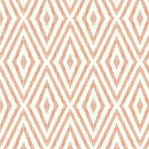 Rustic Geometric Tropical Textured I-Kat-Coral Peach on Off White