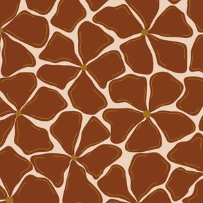 Brown and Gold Mid-Century Floral