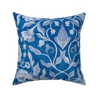 peonies damask florals blue // large