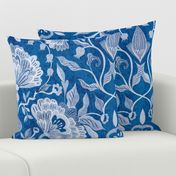 peonies damask florals porcelain blue // jumbo