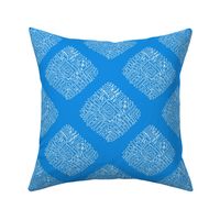 tribal diamond -  blue and white crab bedding lace