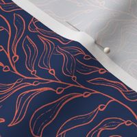 Coastal Sea Kelp Forest - Navy and Orange  #P230454