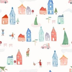 Festive Town: Cute Watercolor Holiday #P230511