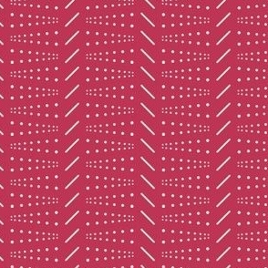 Geometric dots and lines - Viva Magenta (Pantone 2023), white - Small