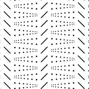 Geometric dots and lines - White, black - Medium