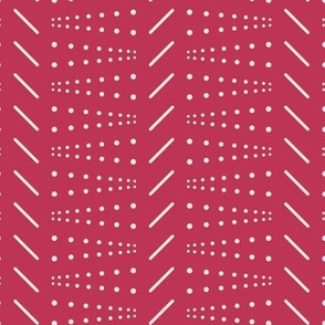 Geometric dots and lines - Viva Magenta (Pantone 2023), white - Medium