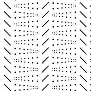 Geometric dots and lines - White, black - Big