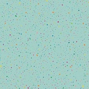 Summer Confetti Bursts Scattered Dots in Light Pale Aqua blue  and Multi Colors
