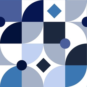Blue geometric abstraction