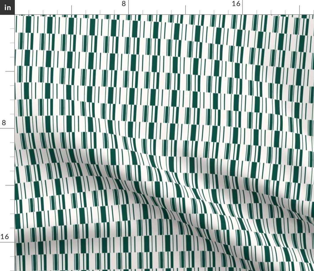 Abstract stripey check, green, micro scale