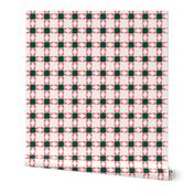 Sawtooth star quilting shape, christmas blender, pink and green, micro