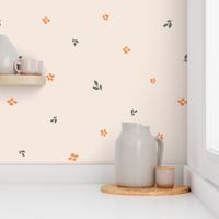 Minimalist hand painted Floral Beige Big