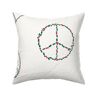 Traditional Red and Green Christmas peace, peace sign, peace on earth, large scale