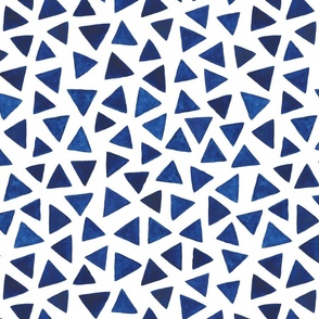monochrome  watercolor irregular triangles // normal scale 0005 A // single-color triangle maritime indigo dark blue navy iris midnight abstract geometric 