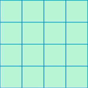 Tween Aqua Blue Windowpane Grid