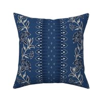 maximalist fantasy garden- blue- indian floral-border-dark-03-medium scale