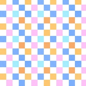 SMALL • Pastel Checks 4. Colourful #minimal #chequered #retro #70s #colourful