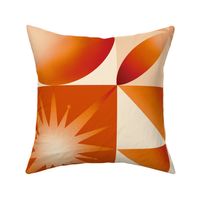 Monochromatic Orange shades bauhaus design. Square formy with Geometric shapes. Abstract gradient. Small scale.