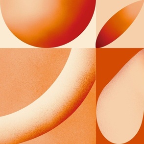 Monochromatic Orange shades bauhaus design. Square formy with Geometric shapes. Abstract gradient. Big scale.
