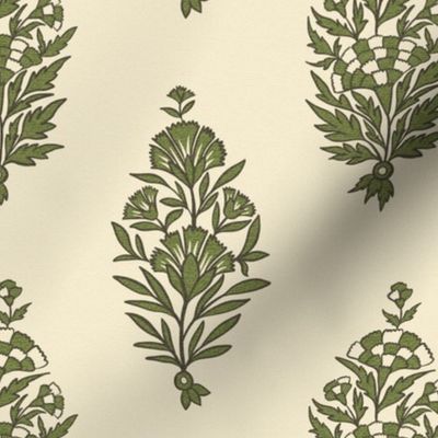 maximalist fantasy garden- green- indian floral- block print-02-small scale