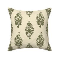 maximalist fantasy garden- green- indian floral- block print-02-small scale