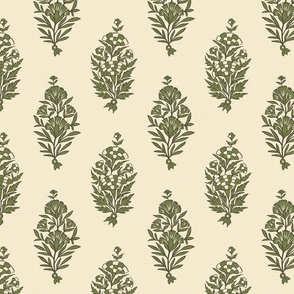 maximalist fantasy garden- green- indian floral- block print-02-small scale