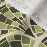 maximalist fantasy garden- geometric scallop - 05- green- small scale