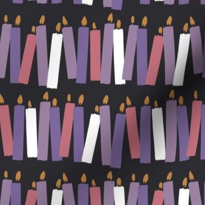 Advent Candles on Deep Plum