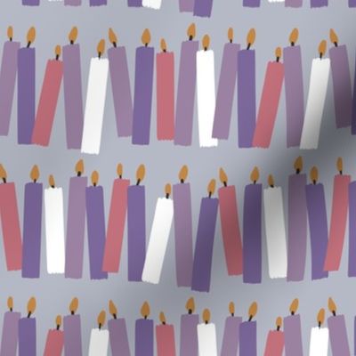 Advent Candles on Dusty Purple