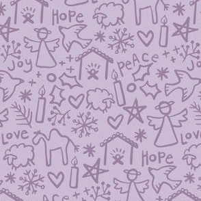 Advent Christmas Doodles on Purple