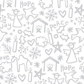 Advent Christmas Doodles on White