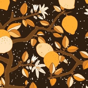 Trailing lemon treen in orange (monochromatic)