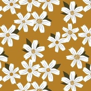 White Advent Flowers on Gold