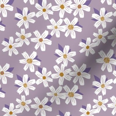 White Advent Flowers on Purple