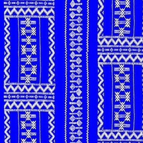 Moroccan Berber Carpet blue on white - large scale