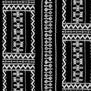 Moroccan Berber Carpet white on black - large scale