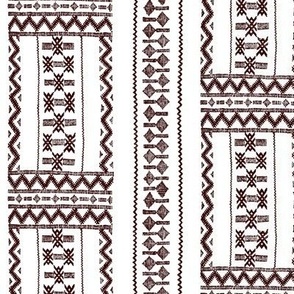 Moroccan Berber Carpet dark red on white - large scale