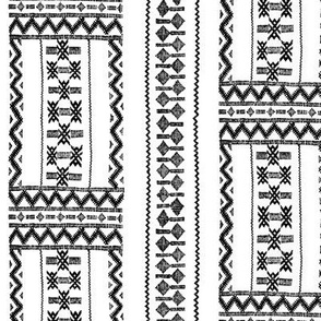 Moroccan Berber Carpet black on white - large scale