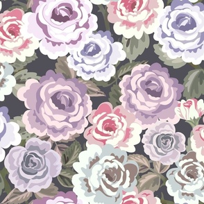 Antique roses muted lavender and pink