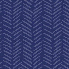 Navy Blue Painted Herringbone