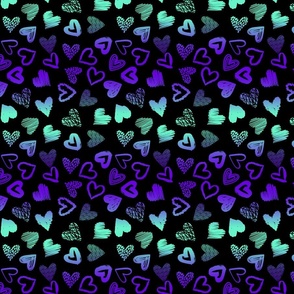 hearts purple mint