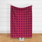 Medium scale. Pink and orange frenchie houndstooth, dogstooth seamless pattern. Modern elegant french bulldog texture.