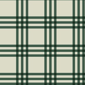 Dark green plaid on cream - 6”