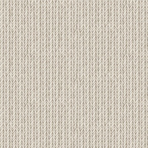 knit - creamy white_ khaki brown - hand drawn herringbone geometric stripes
