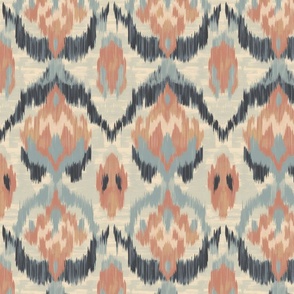 Ikat Fusion | Subduded Blue & Terracotta