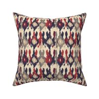 Ikat Fusion | Americana (Navy Blue, Claret Red, Grey & Beige)